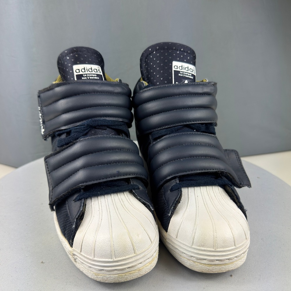 Adidas Superstar Up Strap Womens 7 Navy Blue Hidden Wedge High Top S82794 - Picture 4 of 14